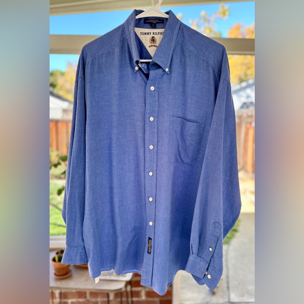 Tommy Hilfiger Men's Dress Shirt - Blue 17 /34-35